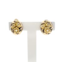 Two-tone gold-plated clip-on earrings with pearl