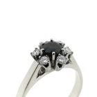 Image 3 of White gold ring with sapphire and diamond | 0.24 ct.