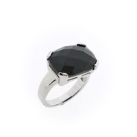 Silver ring with onyx