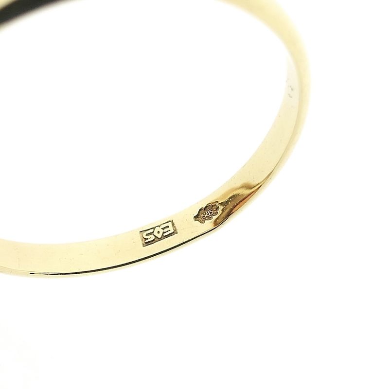 Image 5 of Gold ring set with synthetic orange/red sapphire