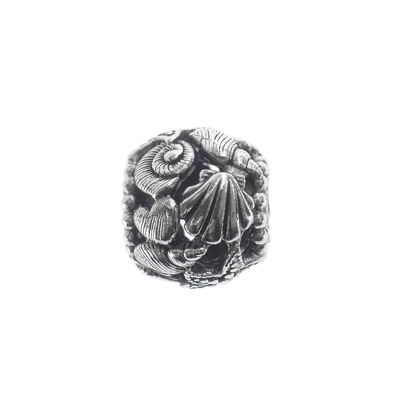 Image 3 of Pandora Moment Charm; Silver; Starfish, Shells, and Hearts