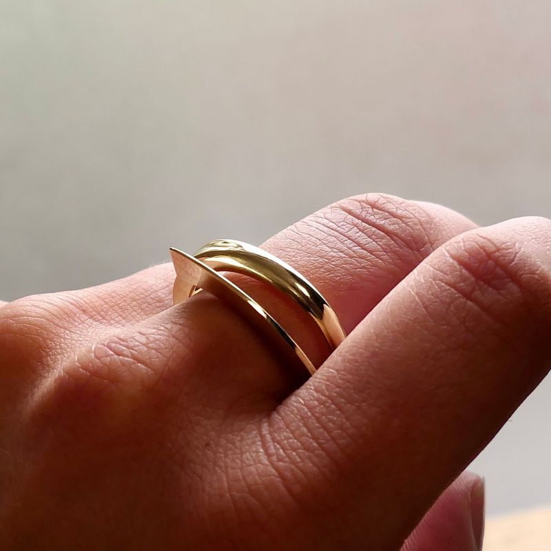 Image 9 of Solid Gold Ring with Organic Design