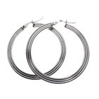 Image 1 of Silver flat earrings with pattern | Ø 36 mm