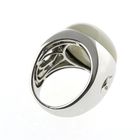 Image 9 of White gold robust ring with moonstone and diamond