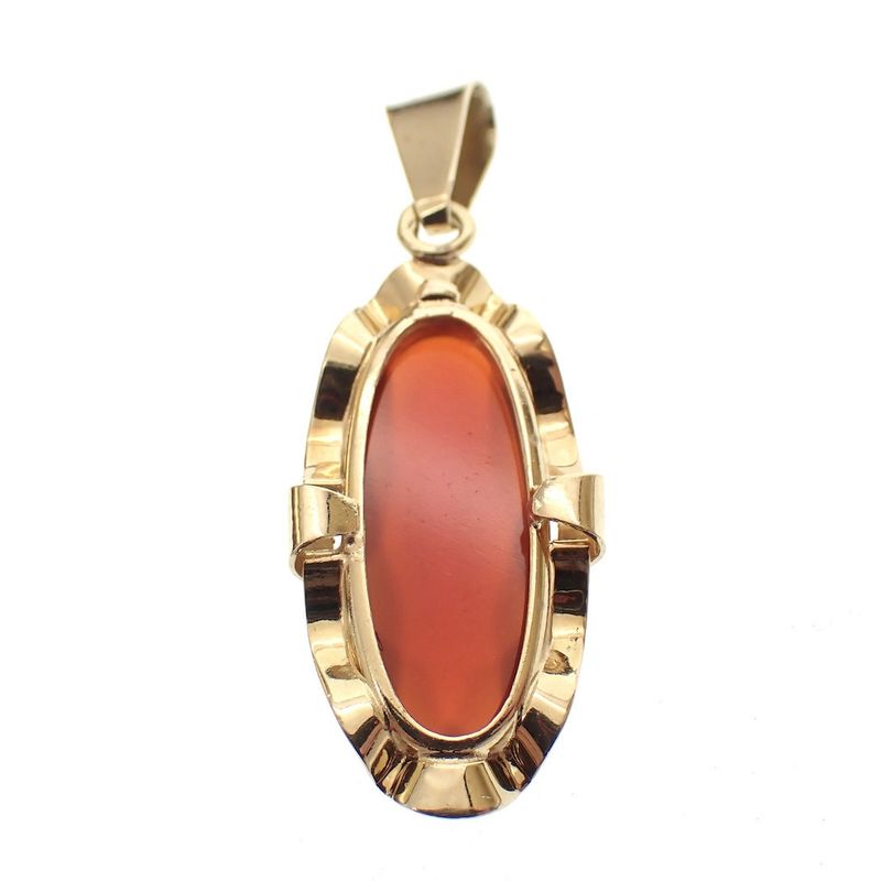 Image 4 of Vintage gold pendant with carnelian
