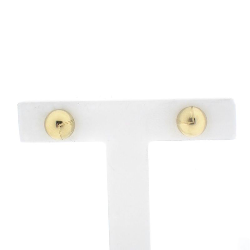 Image 1 of Gold stud earrings with round button