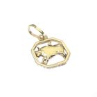 Image 3 of Gold zodiac sign pendant; Taurus