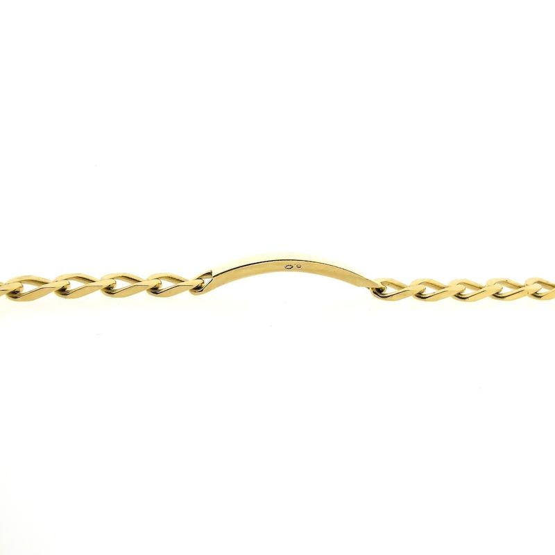 Image 11 of Exclusive gold flat gourmet link bracelet with engraving plate; BREV | 21.5 cm