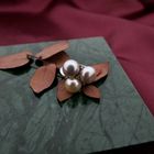 Image 8 of White gold ring with pearl and diamonds; 0.06 ct.