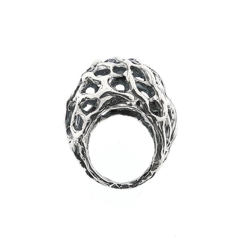 Image 5 of Silver domed artistic ring