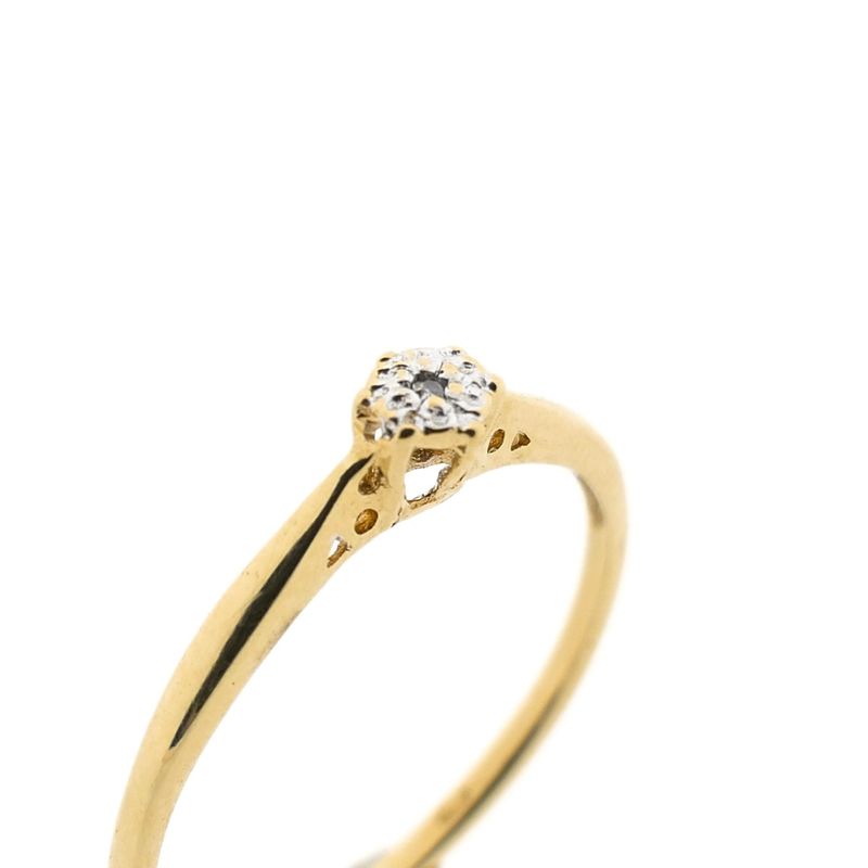 Image 3 of Gold solitaire ring with diamond; 0.005 ct.