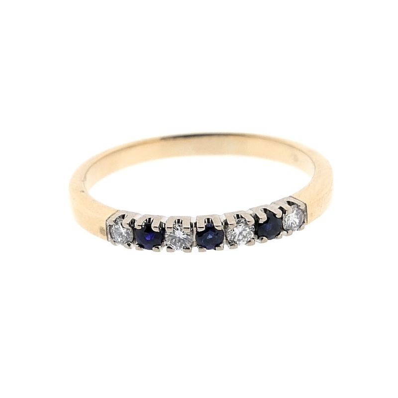 Image 5 of Gold ring with sapphire and diamond; 0.12 ct. | Diamonde
