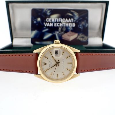 Rolex Date 1500; 18k gold watch Image 2 of Rolex Date 1500; 18k gold watch