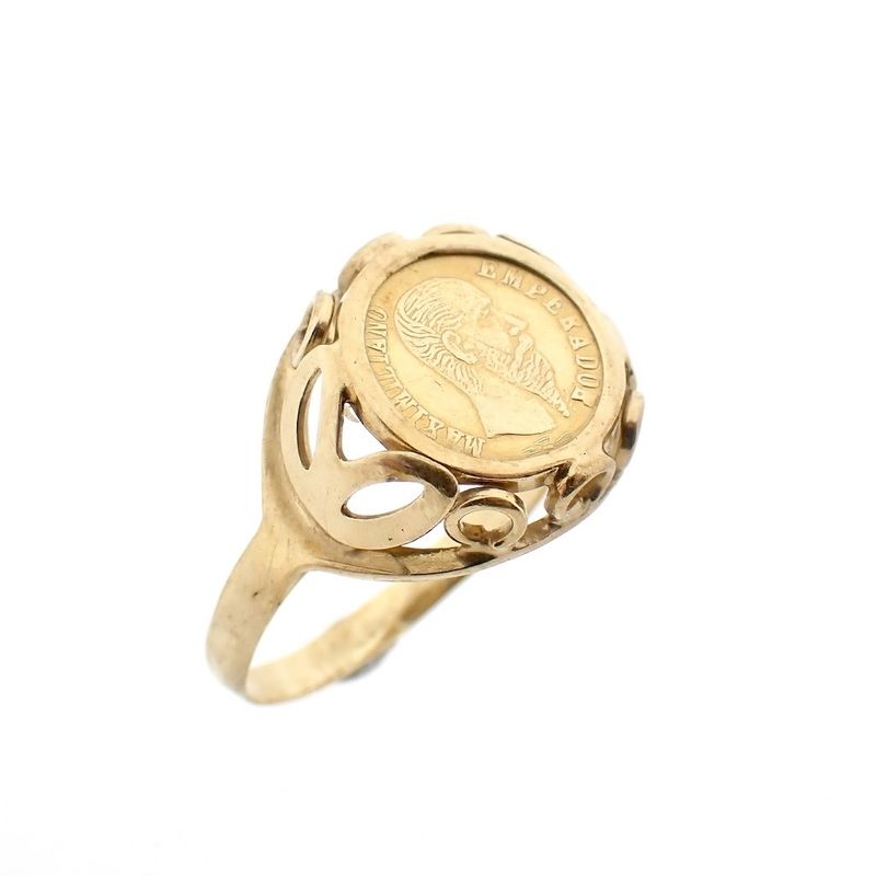 Image 1 of Gold ring with coin | Emperor Maximilian