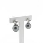 Image 3 of 18-karat white gold stud earrings with Tahitian pearl and diamond | 0.50 ct.