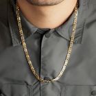 Image 8 of Two-tone gold navy link necklace