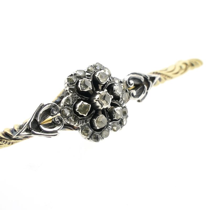 Image 5 of Victorian gold brooch with diamond; 0.27 ct.