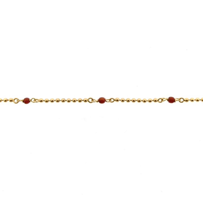 Image 3 of 18 ct. Gold bracelet with red coral | 16.5 cm