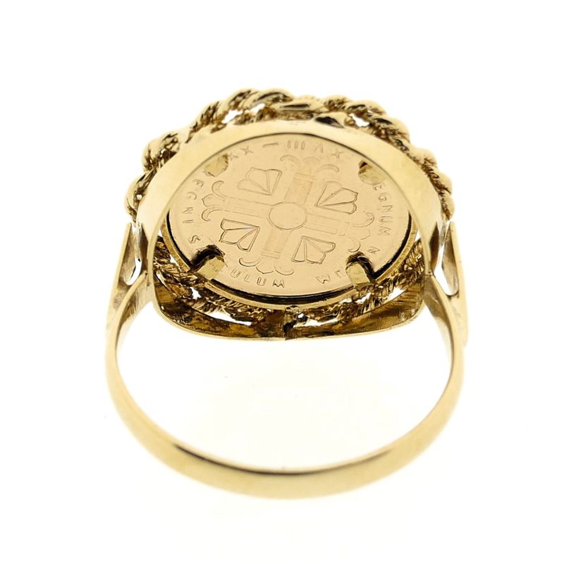 Image 5 of Gold ring with coin; John F. Kennedy