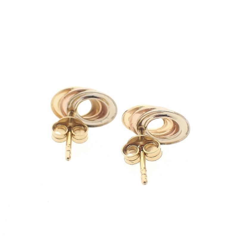 Image 6 of 18 ct. Tricolor gold stud earrings