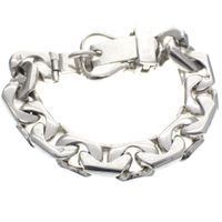 Solid silver bracelet with buckle closure | 21 cm