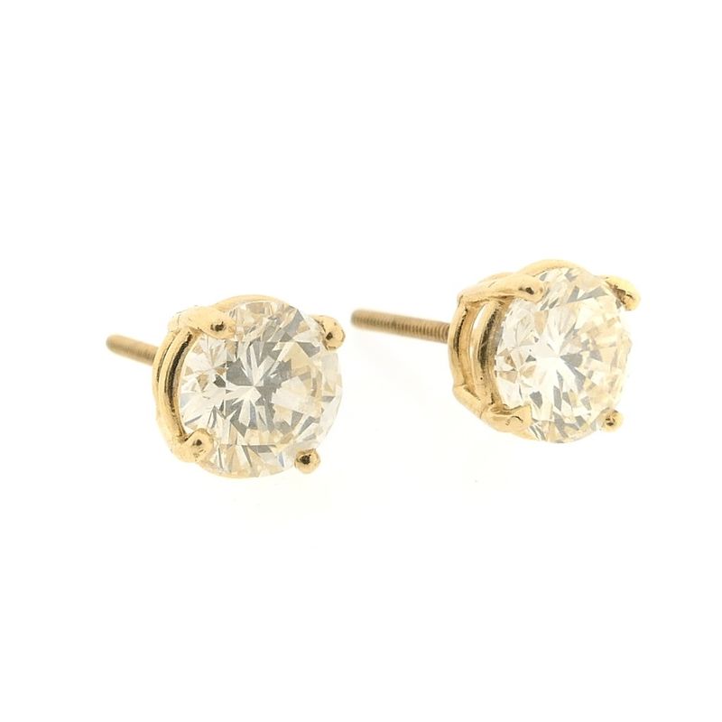 Image 6 of Exclusive gold earrings with diamonds; 2.90 ct.