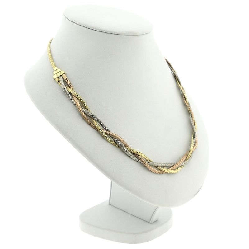 Image 3 of Exclusive gold braided omega link necklace.