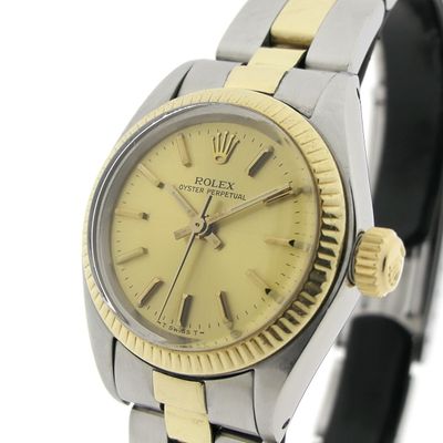 Image 2 of Rolex Oyster Perpetual 6719; Vintage gold/steel ladies' watch