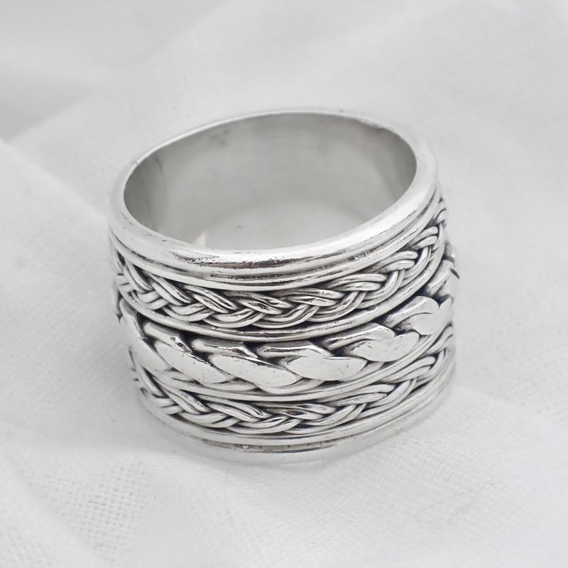 Image 7 of Silver ring with braided pattern