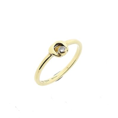 Image 1 of Gold ring with diamond; 0.05 ct.