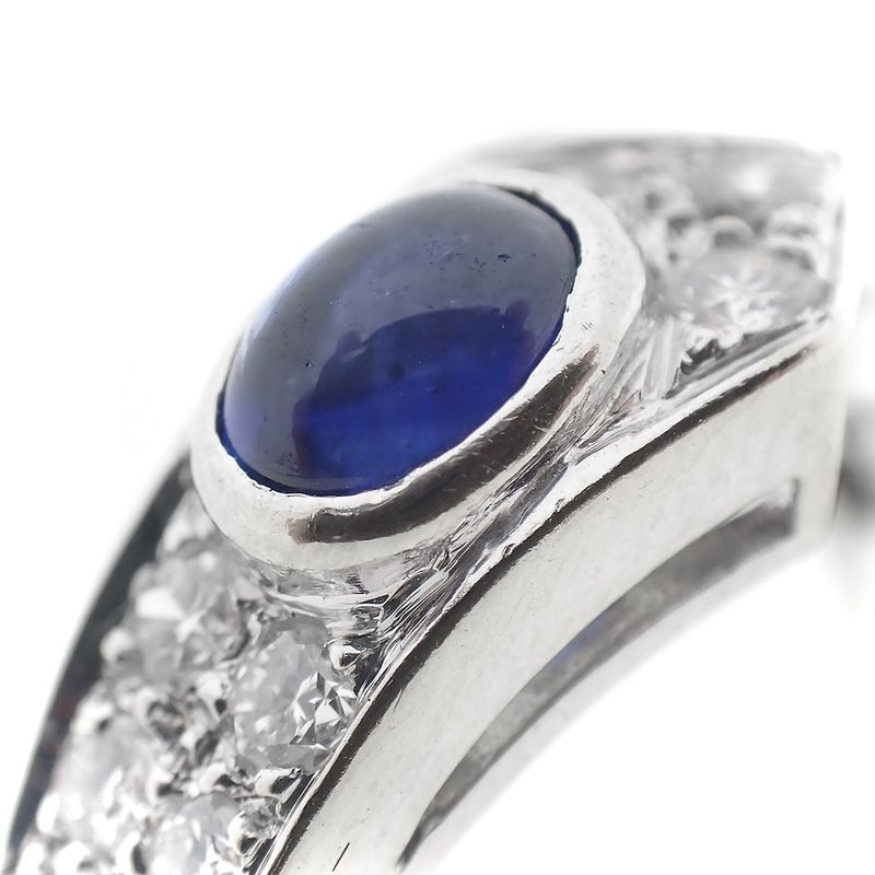 Image 6 of White gold ring with sapphire and diamonds 0.61 ct.