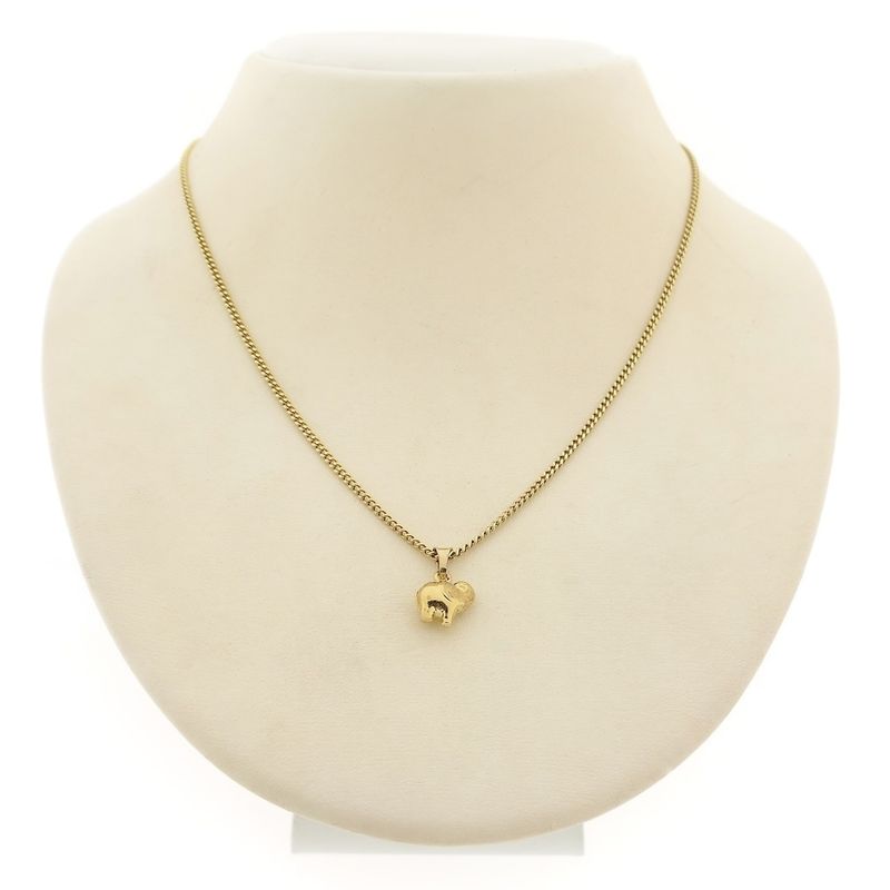 Image 3 of 18K Gold Elephant Pendant | Minimalist