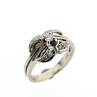 Image 1 of Vintage white gold ring with diamonds; Art Deco | 0.22 ct.
