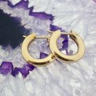 Image 2 of Gold wide earrings | Ø 17.5 mm