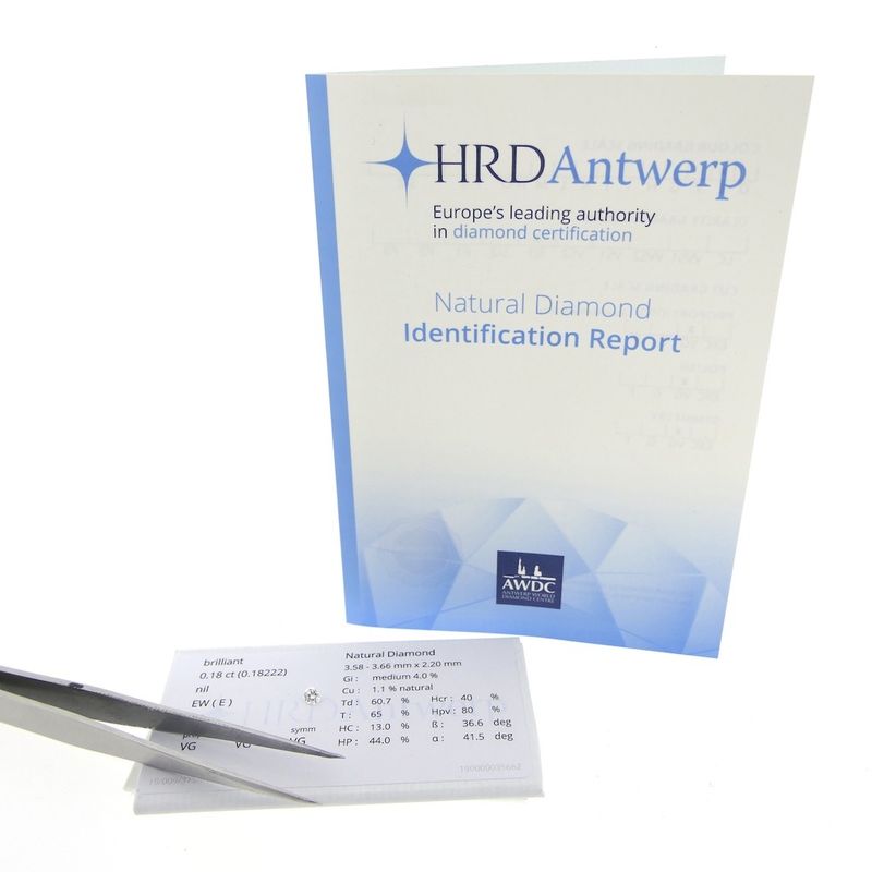 Image 2 of 0.18 ct. Brilliant cut diamond E/SI1 + HRD Certificate - Natural diamond