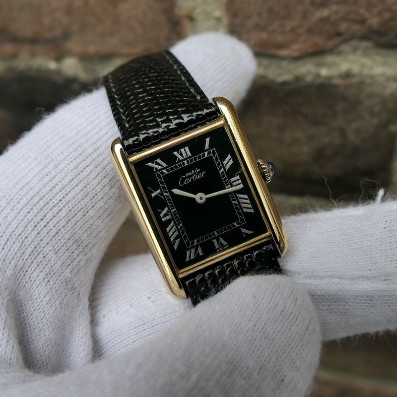 Image 10 of Cartier Tank Vermeil; Vintage mechanical women's watch