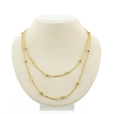 Image 1 of Gold long necklace with decorative details | 90 cm