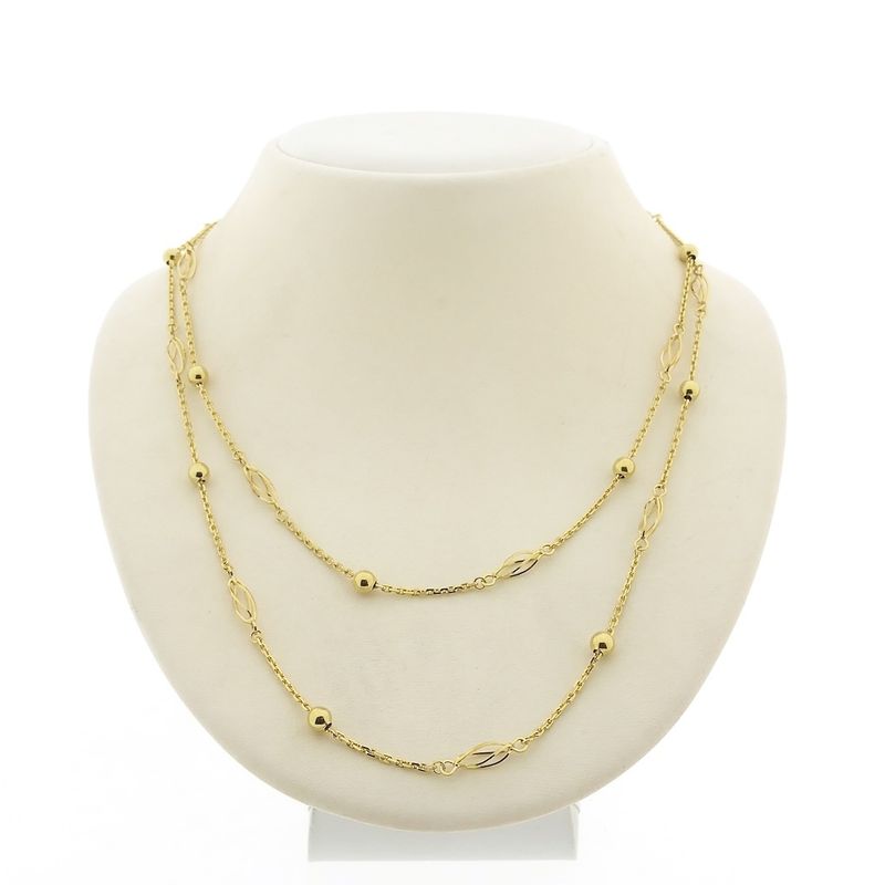 Image 1 of Gold long necklace with decorative details | 90 cm