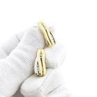Image 11 of Bicolor Gold Earrings with Diamonds; 0.16 ct.