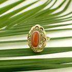 Image 2 of Gold ring with red coral | Vintage