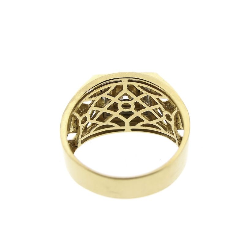 Image 5 of Two-tone gold men's ring with zirconia | Art Deco