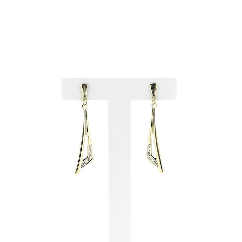 Image 1 of Gold diamond-plated earrings