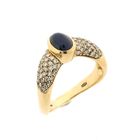 Image 2 of Gold ring with sapphire and diamonds; Approx. 0.86 ct.