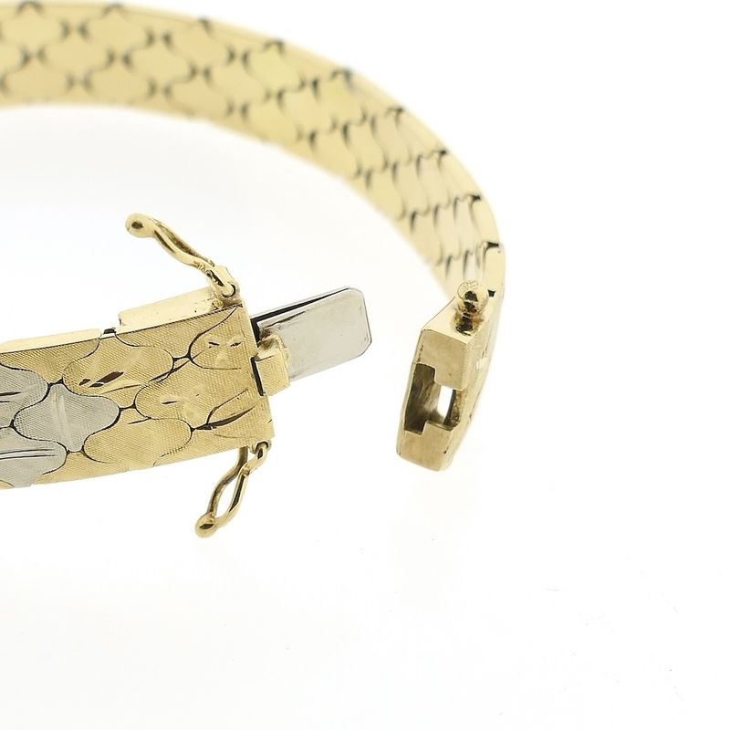 Image 5 of Two-tone gold floral link bracelet
