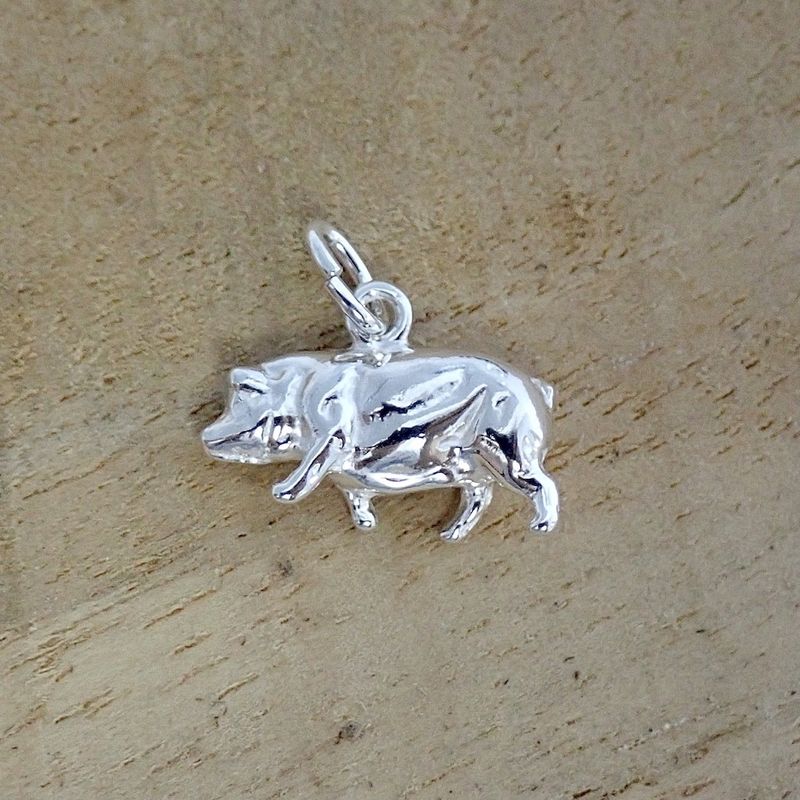 Image 2 of Silver charm; Pig
