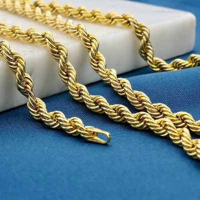 Image 2 of Twisted Link Gold Chain; 14k; 60.5 cm