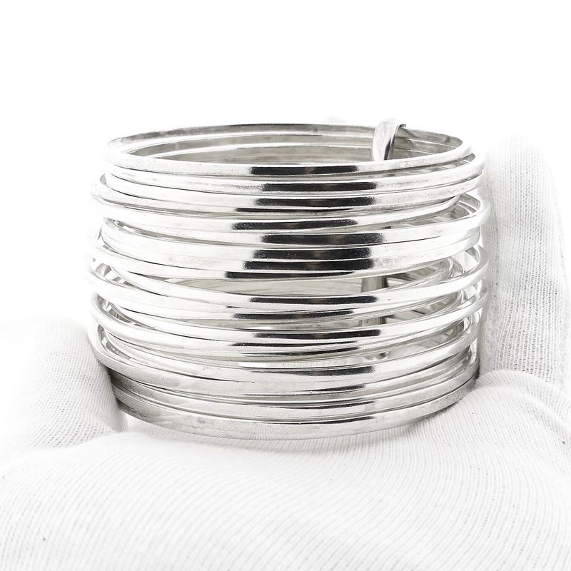 Afbeelding 10 van Vintage zilveren ringenarmband; Ø 69,8 mm 