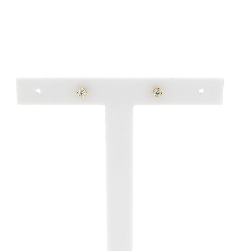 Image 1 of Gold solitaire stud earrings with diamonds; 0.12 ct.