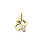 Image 1 of 8 karat geometric pendant with zirconia