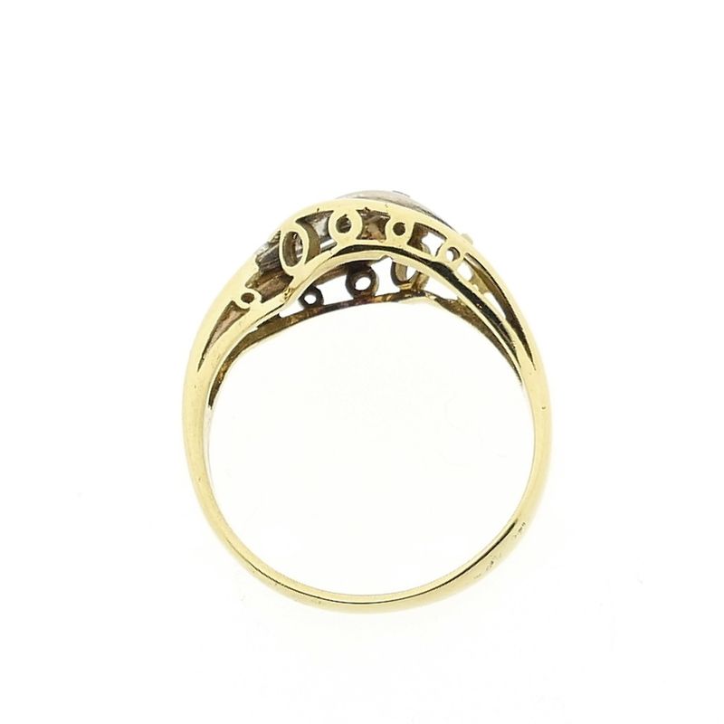 Image 4 of Two-tone gold ring with diamond; 0.06 ct.